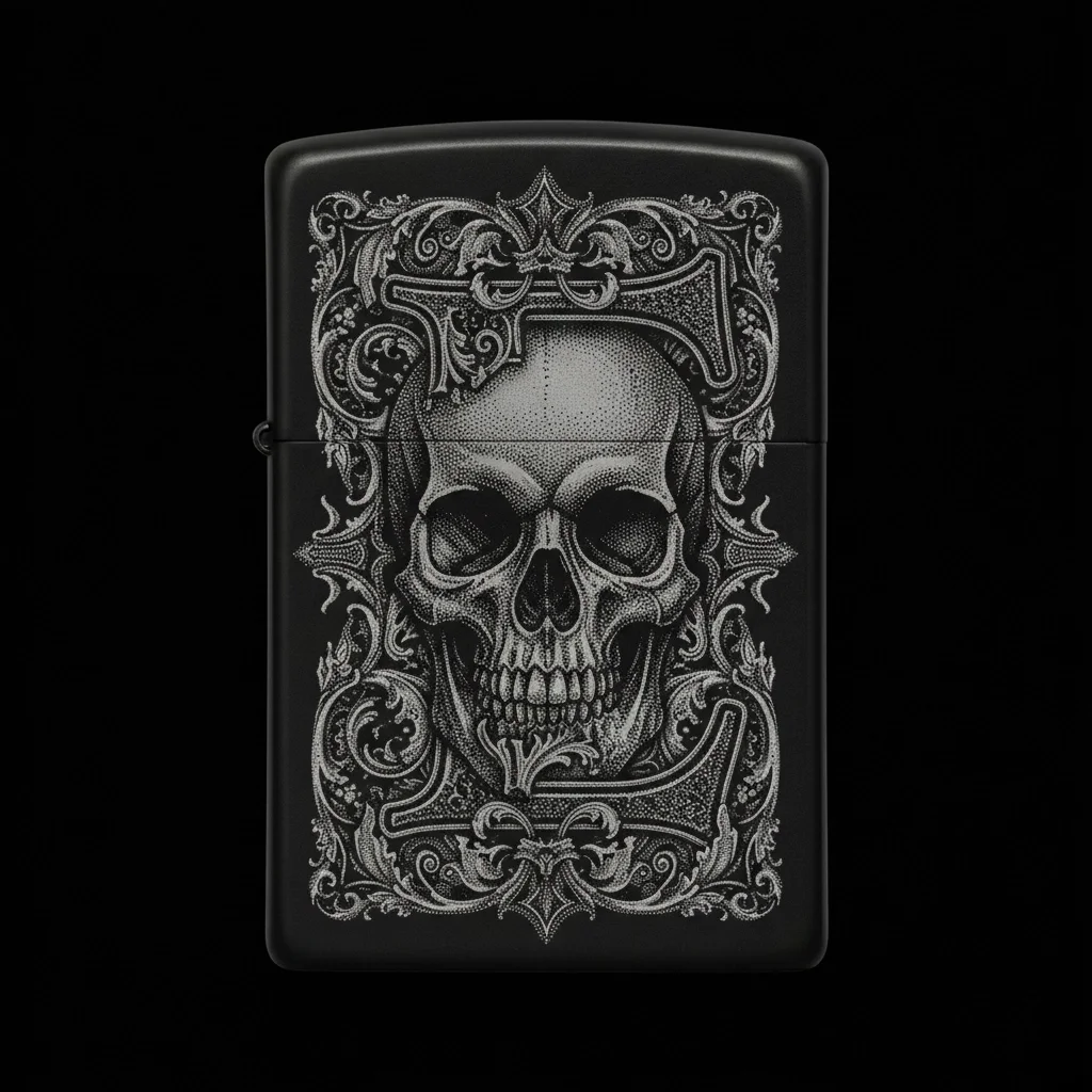 Zippo Kuru Kafa Figürlü E Harfli Tasarım - V145