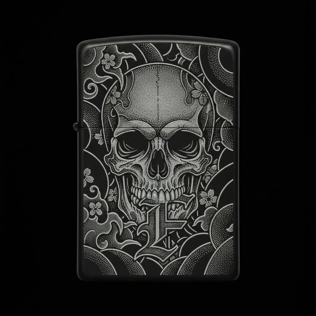 Zippo Kuru Kafa Figürlü F Harfli Tasarım - V20