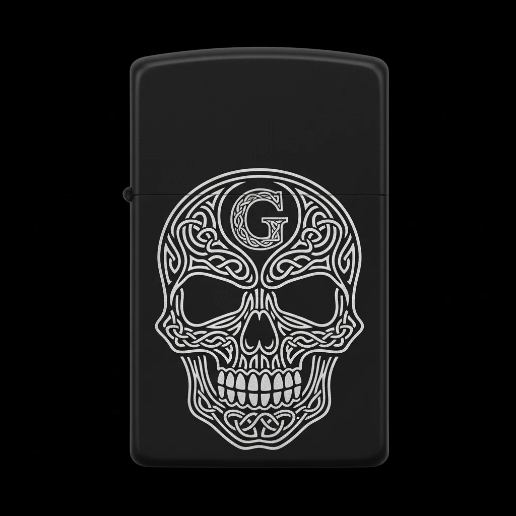 Zippo Kuru Kafa Figürlü G Harfli Tasarım - V10