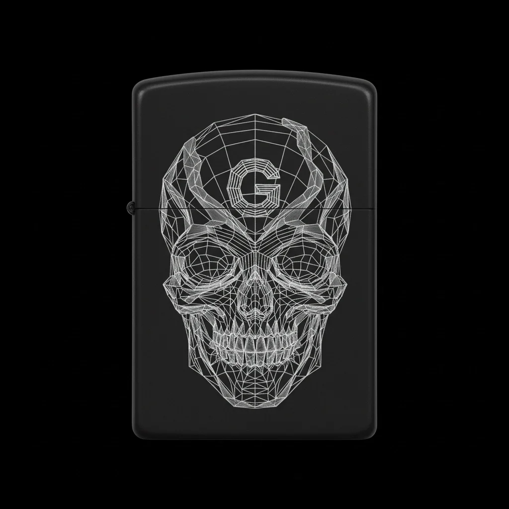 Zippo Kuru Kafa Figürlü G Harfli Tasarım - V11