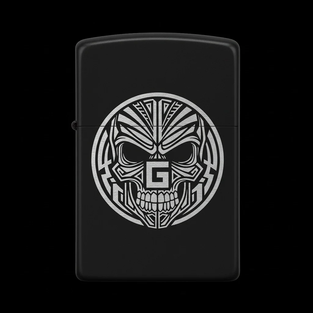 Zippo Kuru Kafa Figürlü G Harfli Tasarım - V14