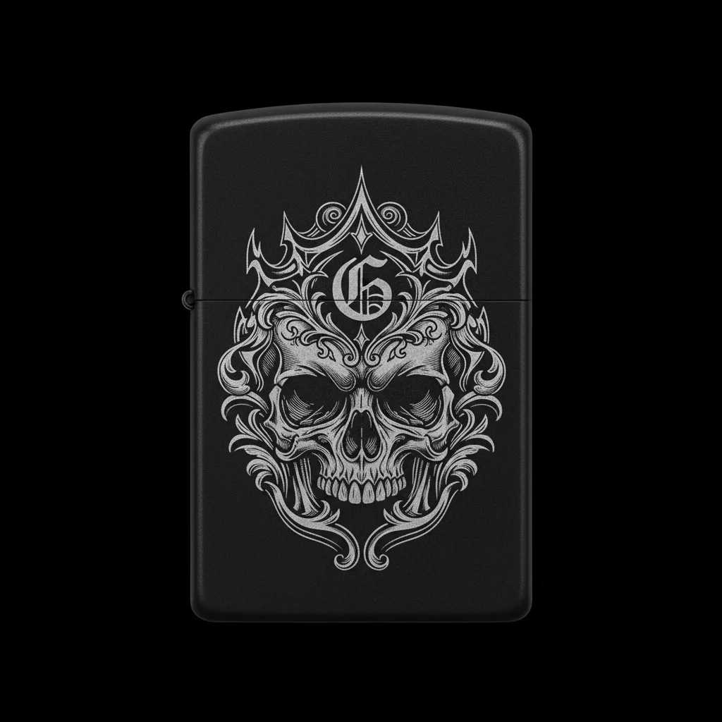Zippo Kuru Kafa Figürlü G Harfli Tasarım - V21