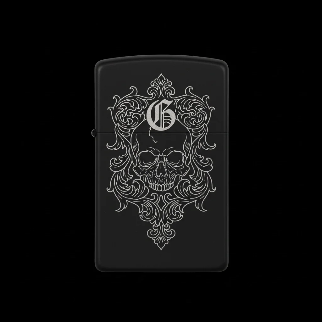 Zippo Kuru Kafa Figürlü G Harfli Tasarım - V29