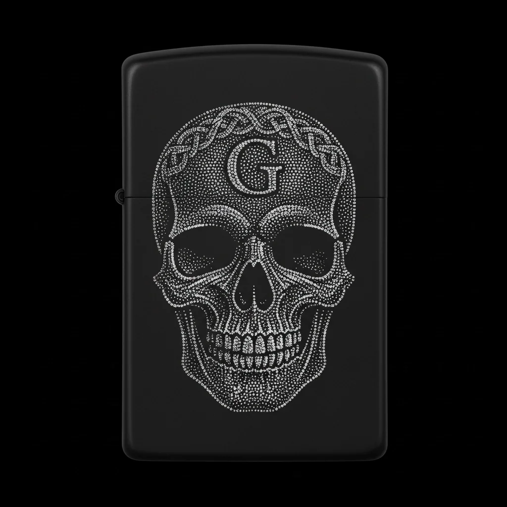 Zippo Kuru Kafa Figürlü G Harfli Tasarım - V31