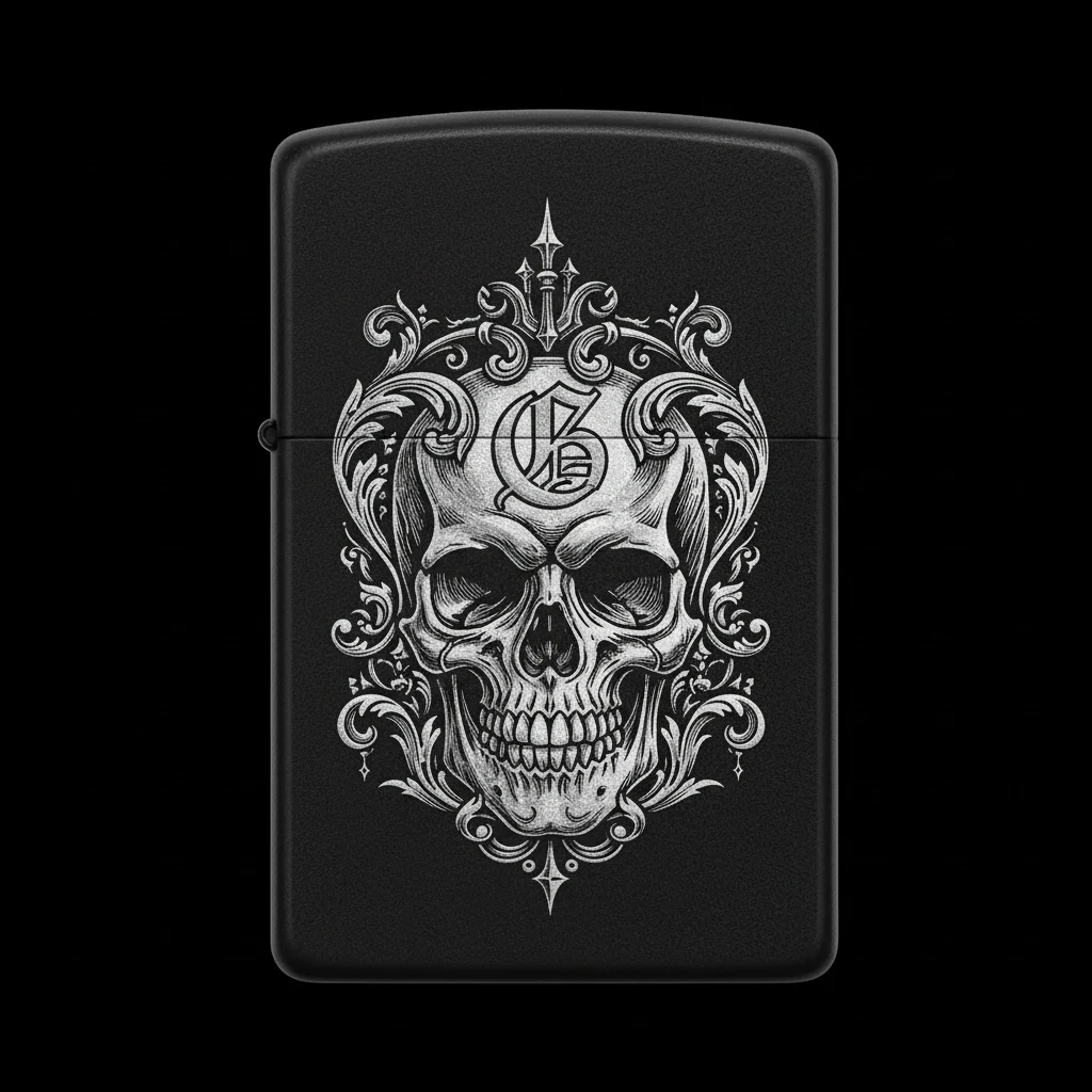 Zippo Kuru Kafa Figürlü G Harfli Tasarım - V34