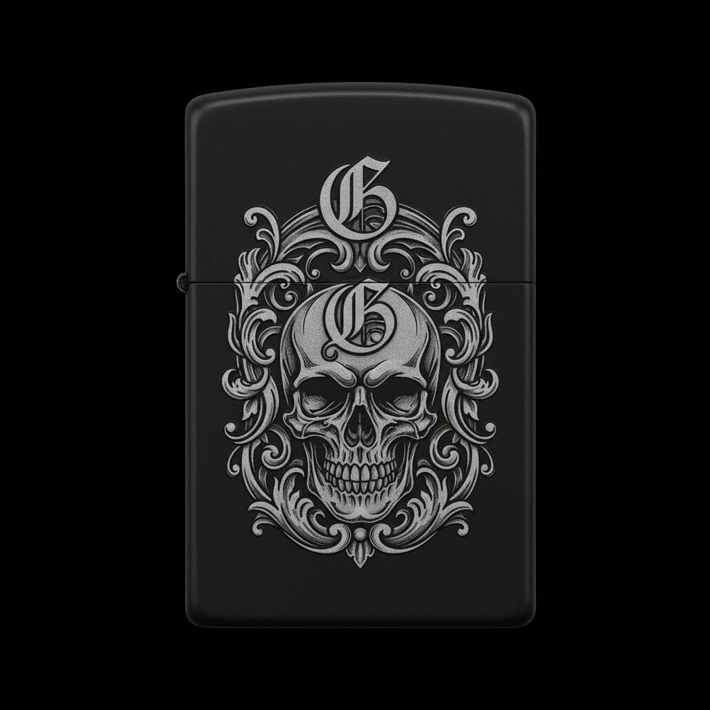 Zippo Kuru Kafa Figürlü G Harfli Tasarım - V38