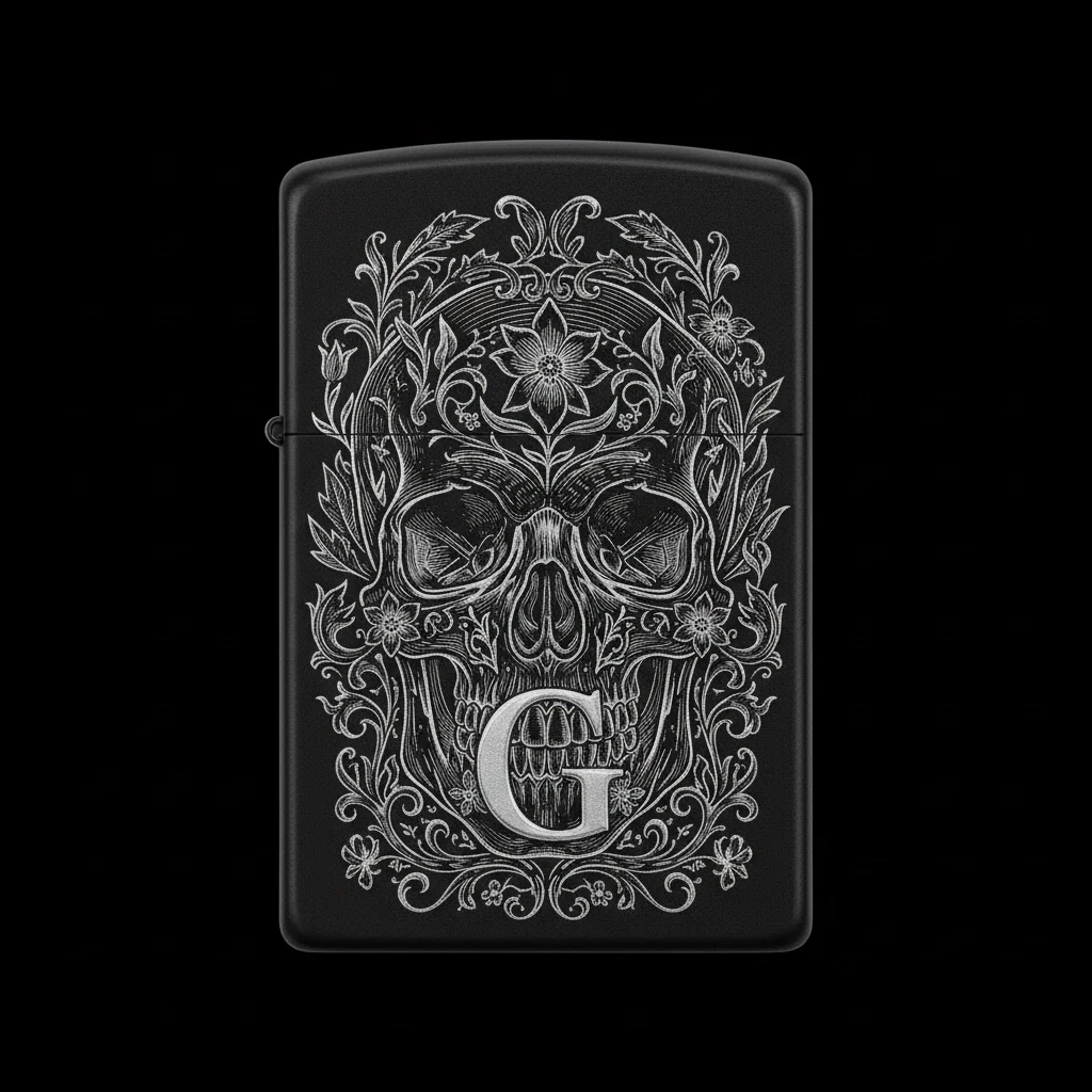 Zippo Kuru Kafa Figürlü G Harfli Tasarım - V41
