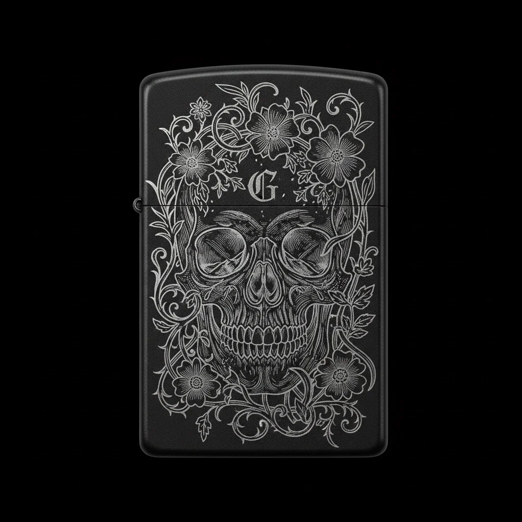 Zippo Kuru Kafa Figürlü G Harfli Tasarım - V5