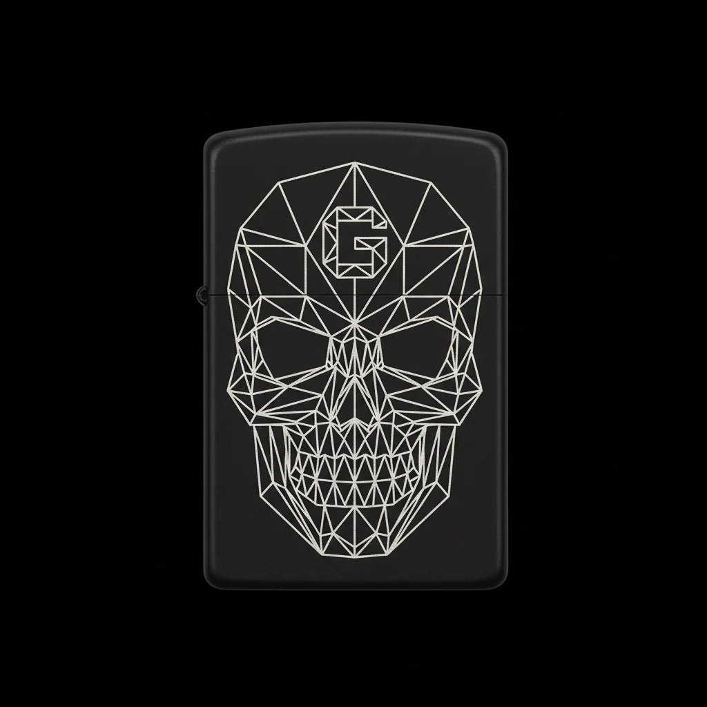 Zippo Kuru Kafa Figürlü G Harfli Tasarım - V6