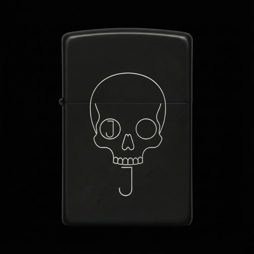 Zippo Kuru Kafa Figürlü J Harfli Tasarım - V16