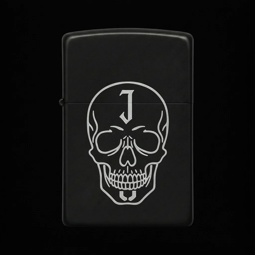 Zippo Kuru Kafa Figürlü J Harfli Tasarım - V20