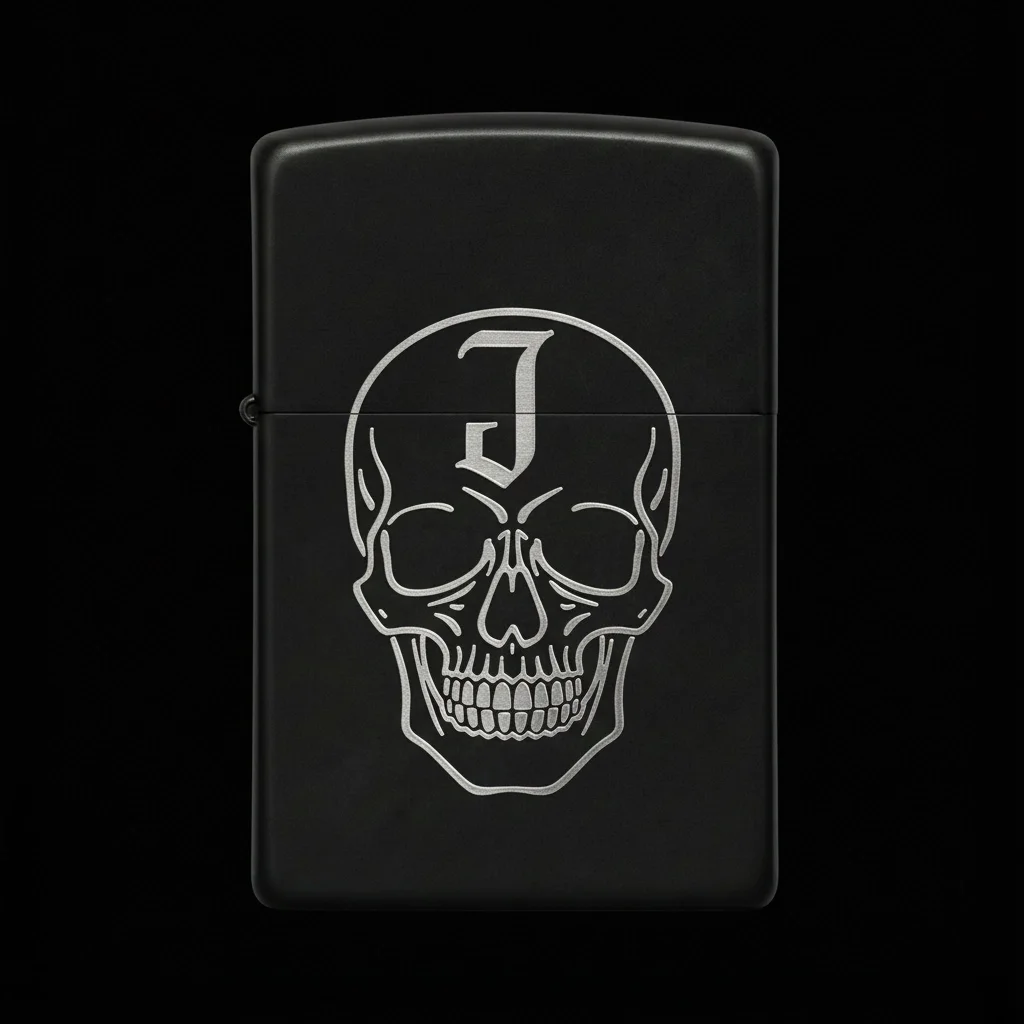 Zippo Kuru Kafa Figürlü J Harfli Tasarım - V21