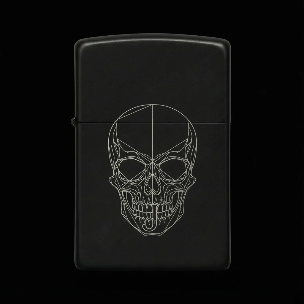 Zippo Kuru Kafa Figürlü J Harfli Tasarım - V25