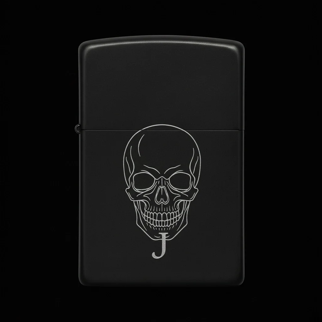 Zippo Kuru Kafa Figürlü J Harfli Tasarım - V35