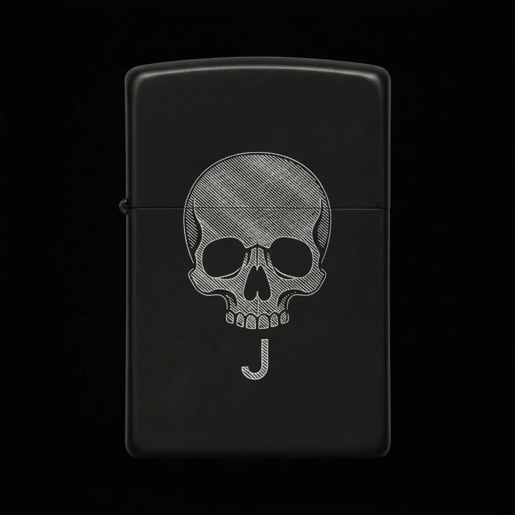 Zippo Kuru Kafa Figürlü J Harfli Tasarım - V39