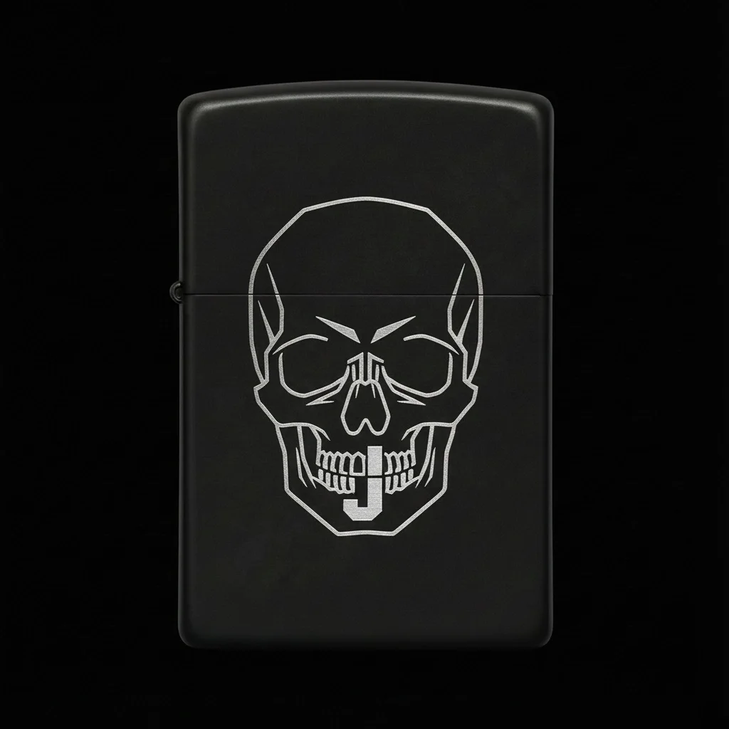 Zippo Kuru Kafa Figürlü J Harfli Tasarım - V43