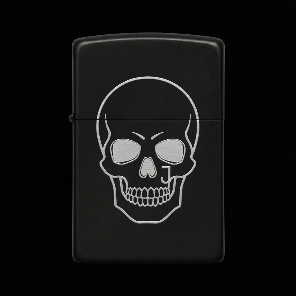 Zippo Kuru Kafa Figürlü J Harfli Tasarım - V47