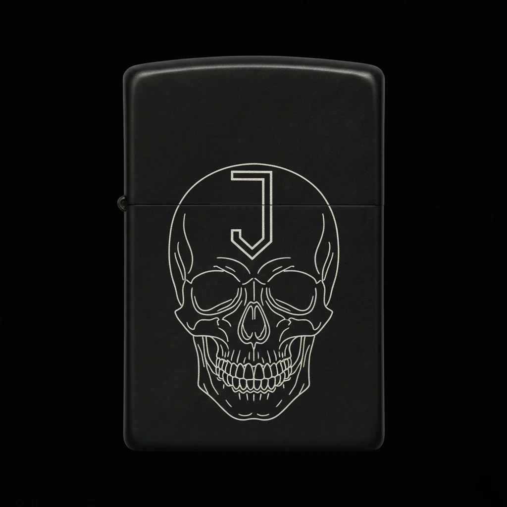 Zippo Kuru Kafa Figürlü J Harfli Tasarım - V48