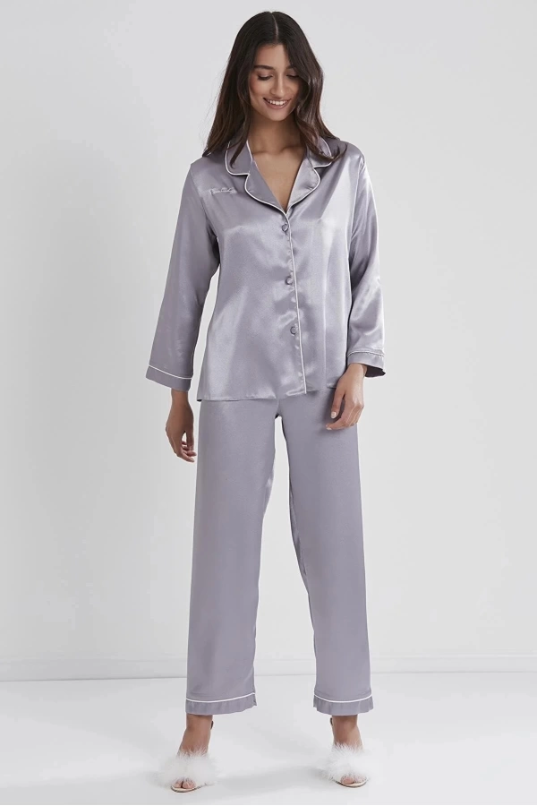 Pierre Cardin Saten Biyeli Pijama Takımı 1200 - Royal