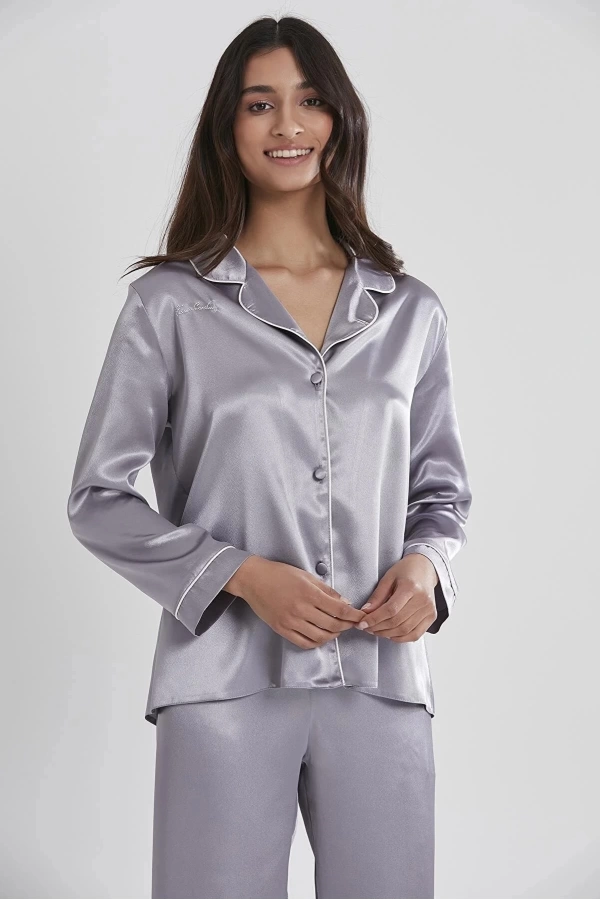 Pierre Cardin Saten Biyeli Pijama Takımı 1200 - Royal