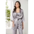 Pierre Cardin Saten 3lü Croplu Kadın Pijama Takımı 2075 - Royal