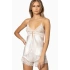 Pierre Cardin Saten Dantelli Şort Babydoll Takım 405 - Ekru