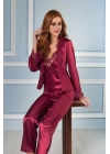 Pierre Cardin 6lı Saten Gecelik Sabahlık Takım Çeyiz Seti 6335 - Bordo