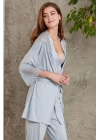 Pierre Cardin Dantelli Penye 3lü Kadın Pijama Takımı 2820 - Mist