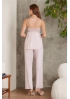 Pierre Cardin Dantelli Penye 3lü Kadın Pijama Takımı 2820 - Pudra