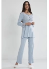 Pierre Cardin Kadın Penye Dantelli Pijama Takımı 1241 - Mist