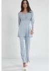 Pierre Cardin Kadın Penye Dantelli Pijama Takımı 1241 - Mist