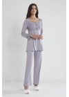 Pierre Cardin Kadın Penye Dantelli Pijama Takımı 1241 - Royal