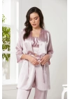 Pierre Cardin Saten 3lü Croplu Kadın Pijama Takımı 2075 - Rose