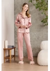 Pierre Cardin Saten Biyeli Pijama Takımı 1200 - Brandy