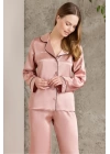 Pierre Cardin Saten Biyeli Pijama Takımı 1200 - Brandy