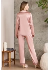 Pierre Cardin Saten Biyeli Pijama Takımı 1200 - Brandy