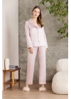 Pierre Cardin Saten Biyeli Pijama Takımı 1200 - Pudra