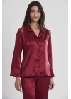 Pierre Cardin Saten Dantelli Pijama Takımı 1438 - Bordo