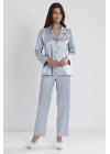 Pierre Cardin Saten Dantelli Pijama Takımı 1438 - Mist