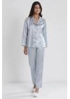 Pierre Cardin Saten Dantelli Pijama Takımı 1438 - Mist