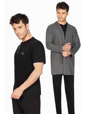 Ancelo 5li Pijama Sabahlık Takımı 3550 - Füme