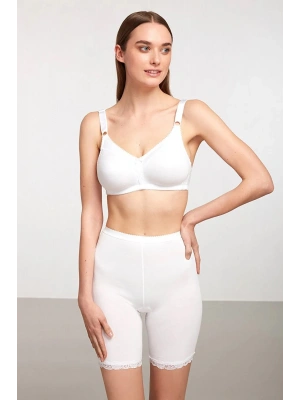 Kom Basic Dantel Detaylı Paçalı Külot - Beyaz