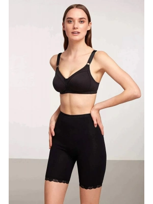 Kom Basic Dantel Detaylı Paçalı Külot - Siyah