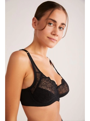Kom Beliza Balenli Toparlayıcı Sütyen - Siyah