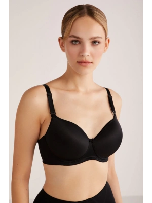 Kom Lidya Desteksiz Balenli Sütyen - Siyah