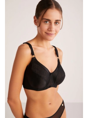 Kom Martina Toparlayıcı Dantelli Sütyen - Siyah