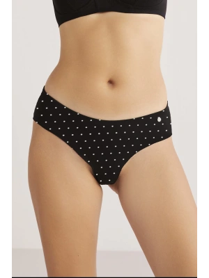 Kom Polka Brazilian Tekli Külot - Siyah