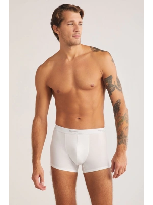 Kom Tight Pamuklu 2li Erkek Boxer - Beyaz