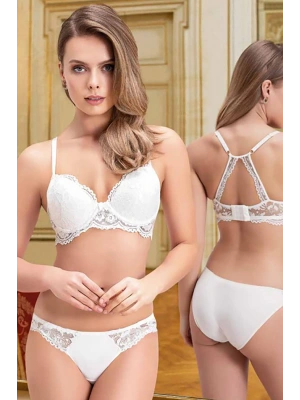 Nurteks Desteksiz Sırt Detaylı Ekru Sütyen Takım 4327