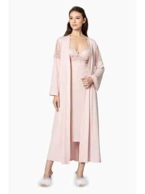 Pierre Cardin 6lı Penye Gecelik Sabahlık Takım Çeyiz Seti 5045 - Pudra